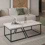 Hanah Home Verona P0024623 Juego de Mesas de Café Blanco